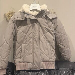 Abercrombie Kids Taupe Quilted Puffer Jacket